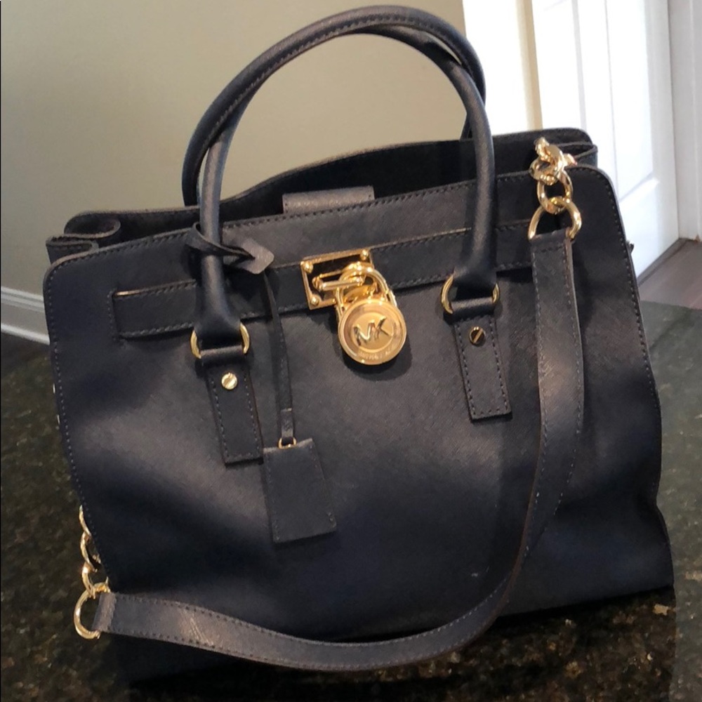 Michael Kors Navy Blue Hamilton Bag